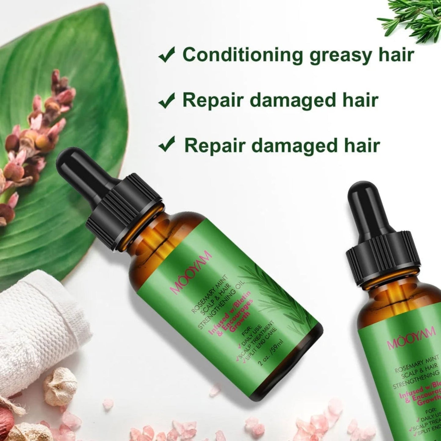 mooyam rosemary mint scalp oil bottle 100% Natural