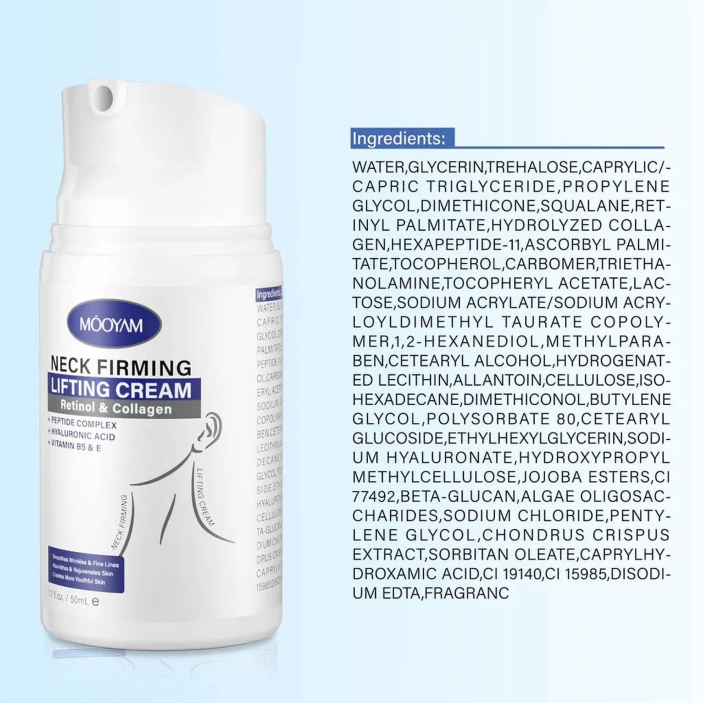 VitaCosmoX neck firming and lifting cream full ingredient list