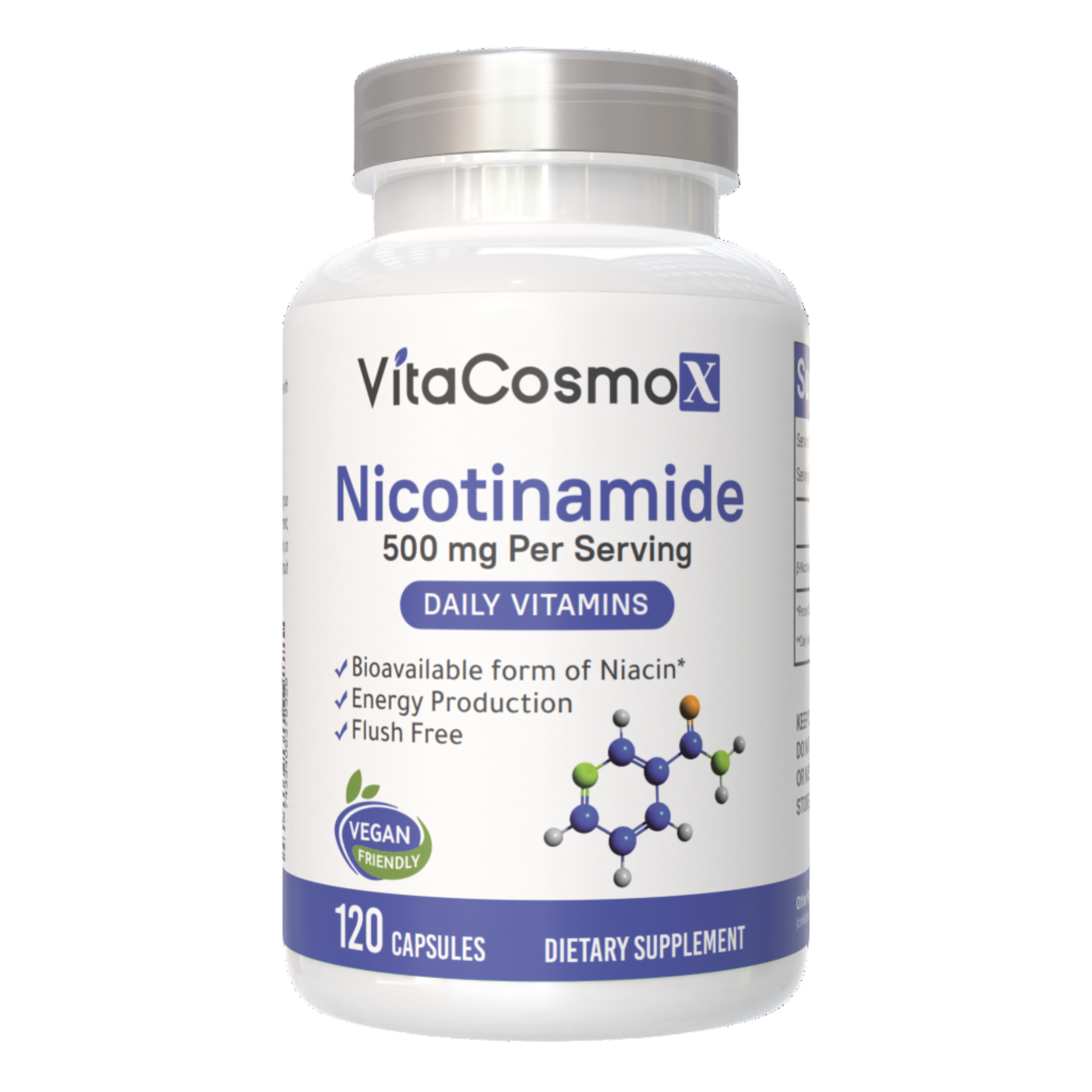 VitaCosmoX Nicotinamide 500 Mg 120 Vegan Capsules vitacosmox-nicotinamide-500-mg-120-vegan-capsules