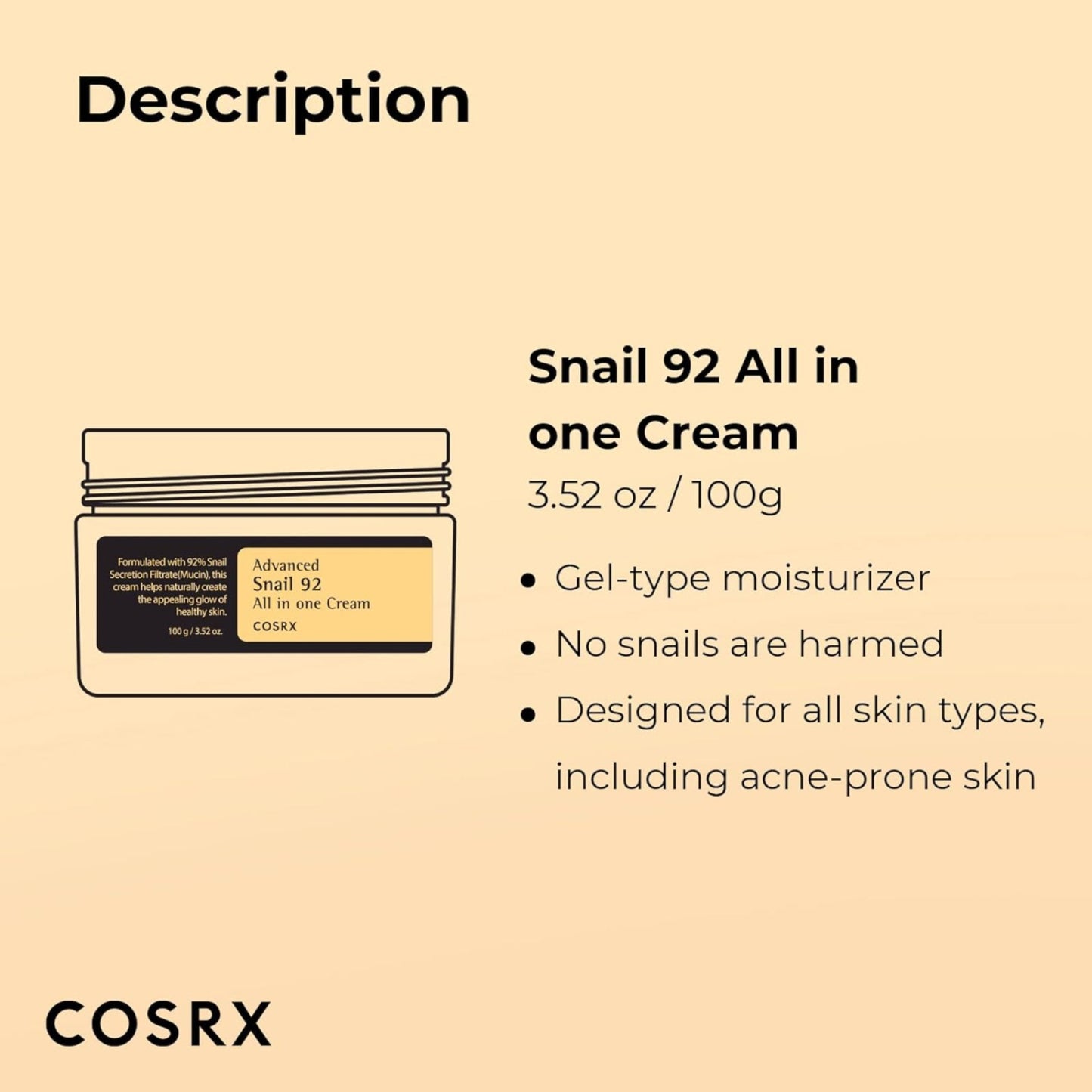 cosrx advanced snail 92 all in one cream description