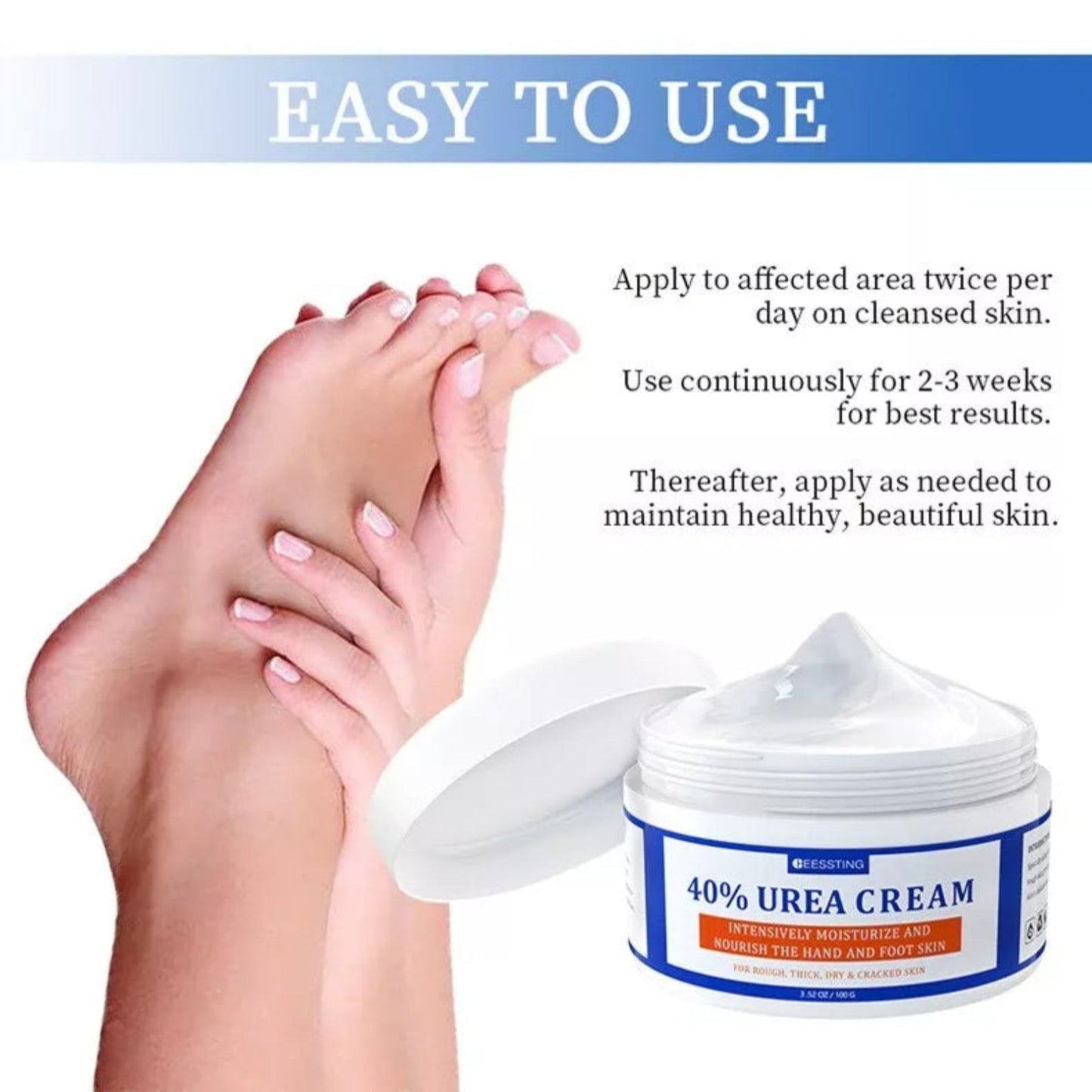 vitacosmox 40% urea cream for cracked hands and feet instructions