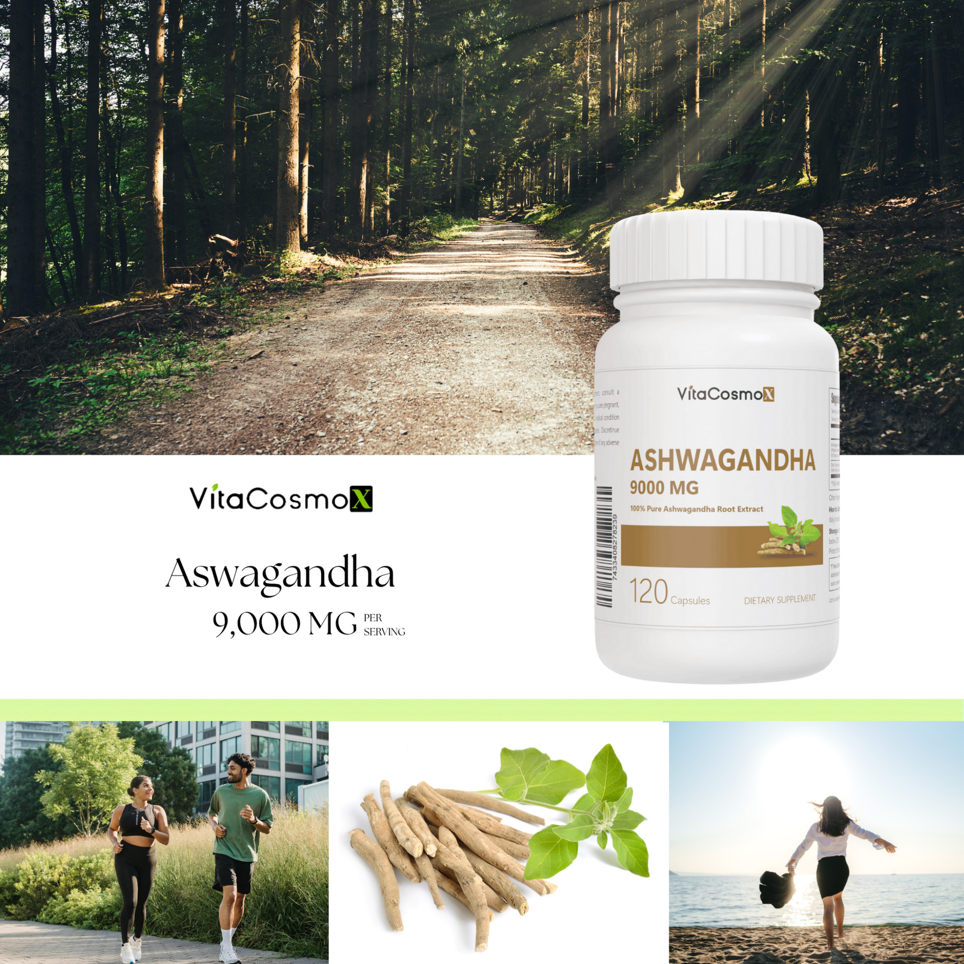 VitaCosmoX Ashwagandha 9000 mg 120 capsules