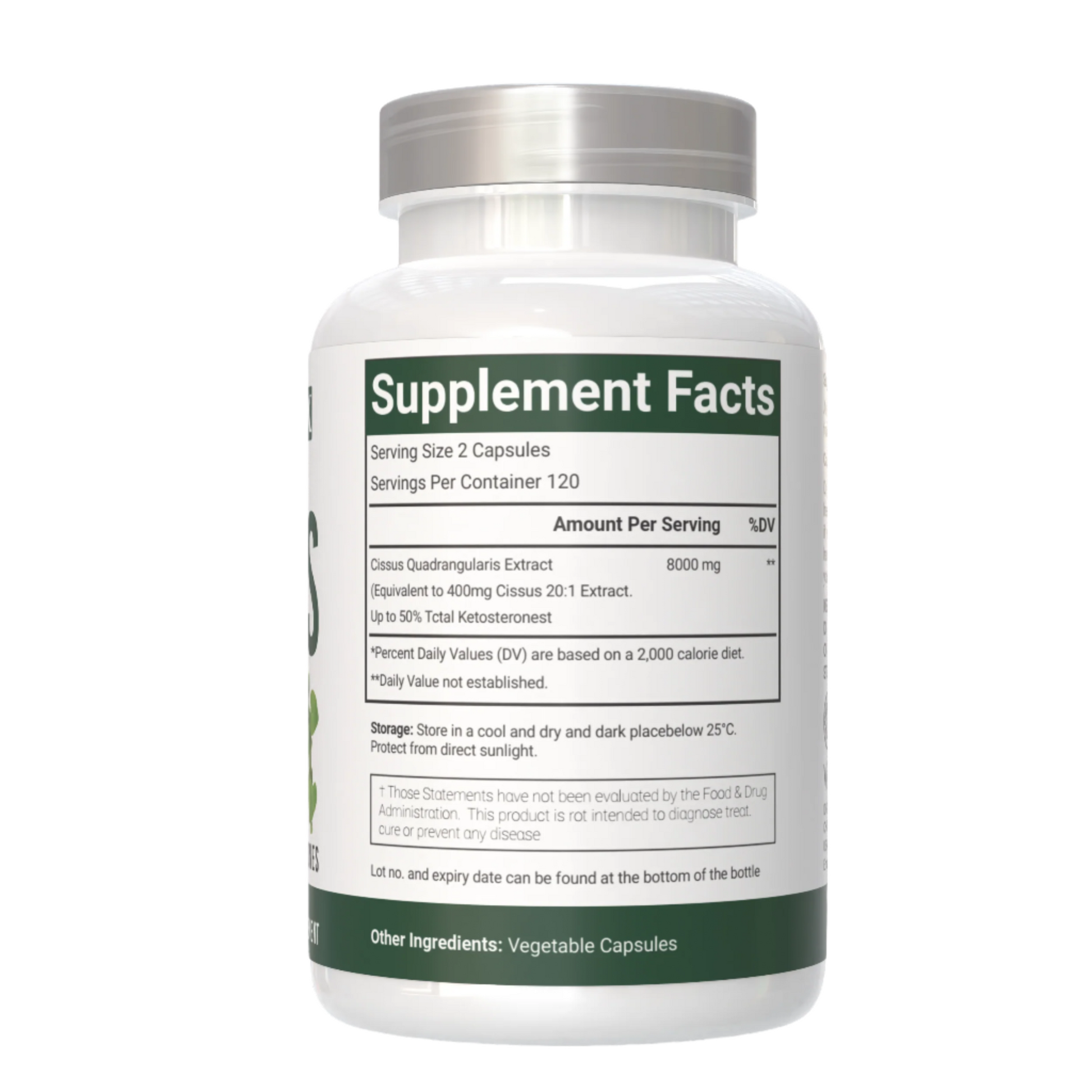 VitaCosmoX cissus supplement front side - 240 capsules