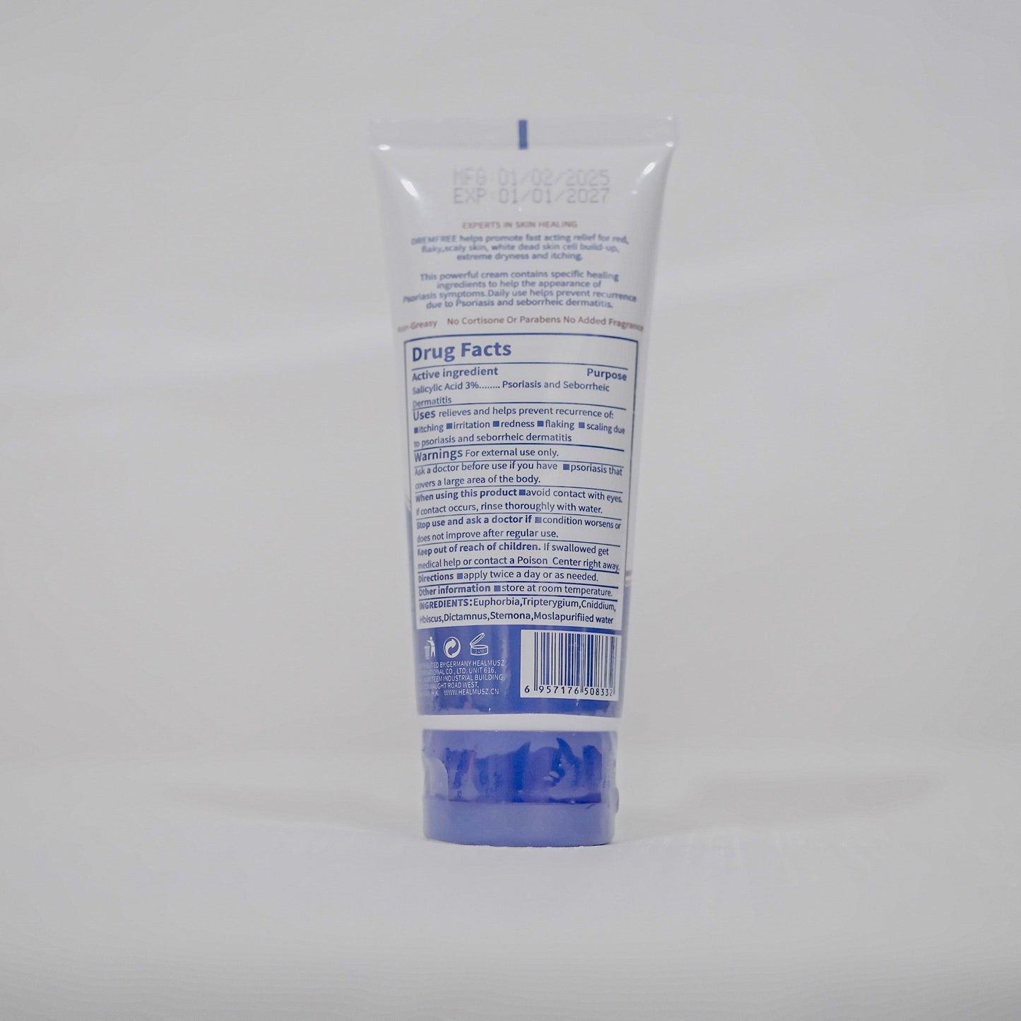 VitaCosmoX psoriasis cream back side 