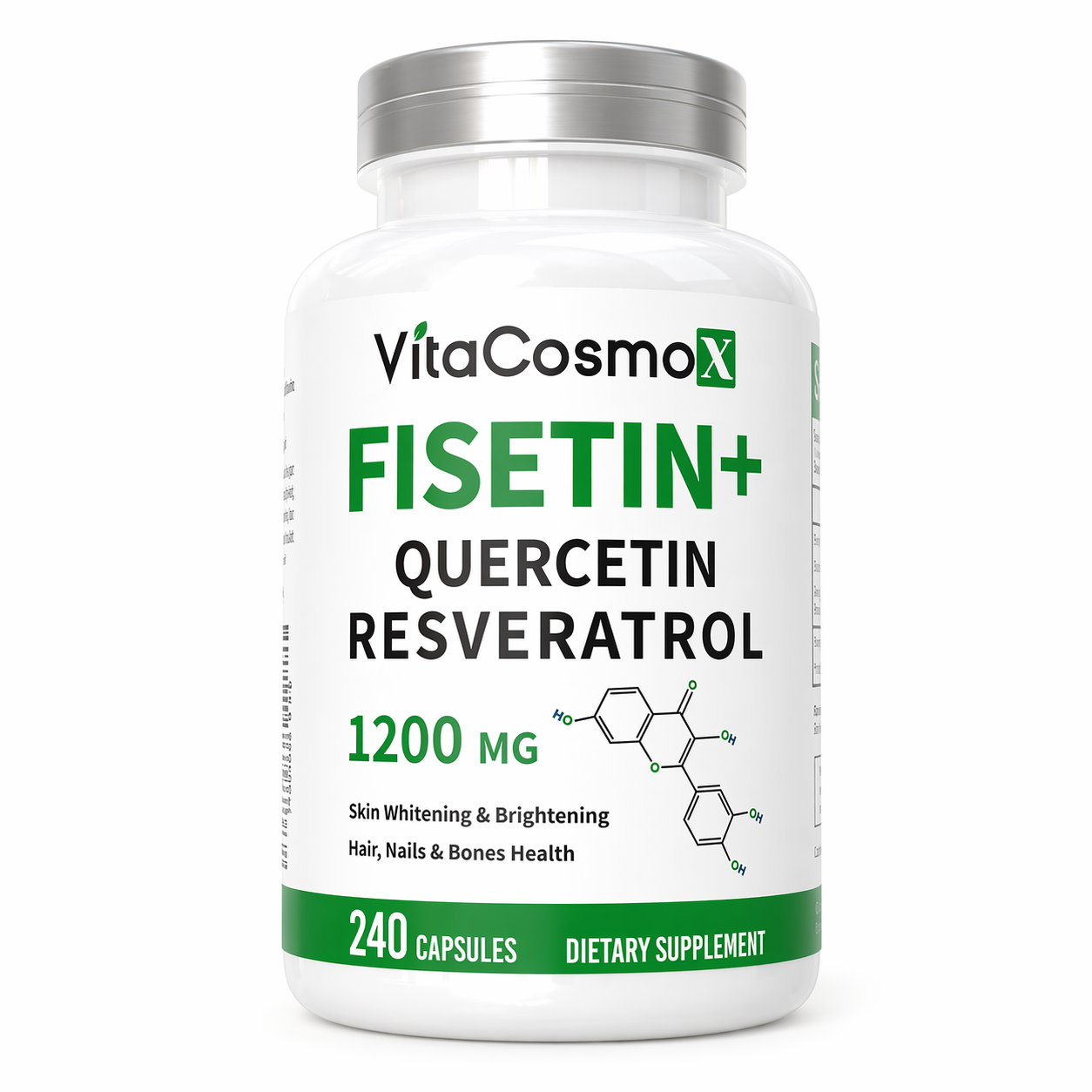VitaCosmoX Fisetin + Quercetin + Resveratrol – 240 Capsules