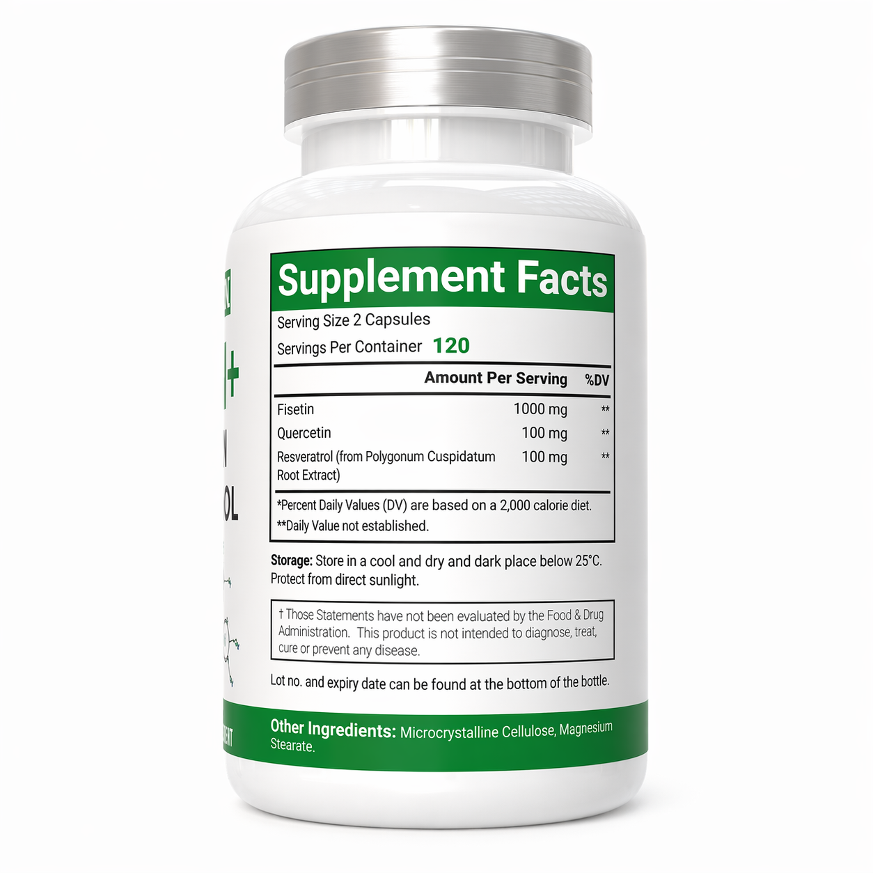 VitaCosmoX Fisetin + Quercetin + Resveratrol – 240 Capsules