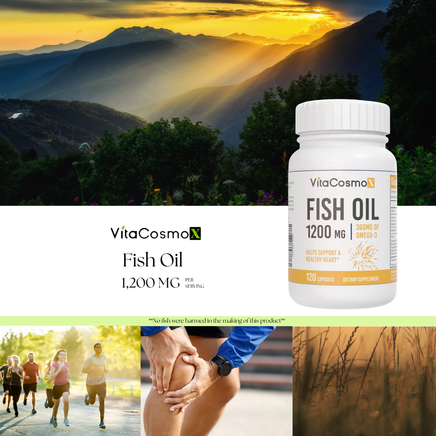 VitaCosmoX Fish Oil 1200 mg 120 capsules
