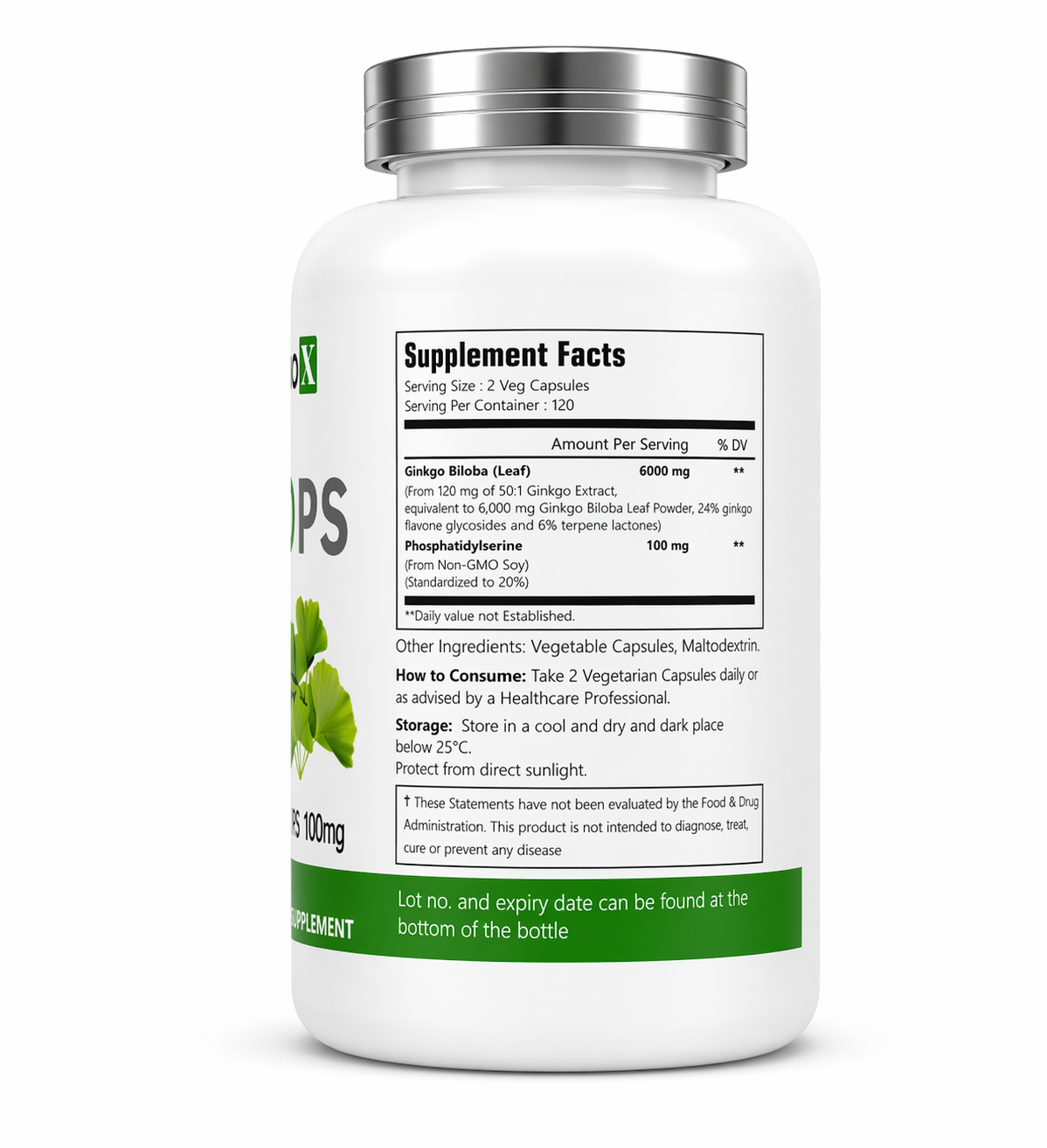 VitaCosmoX Ginkgo PS100 – 240 Capsules