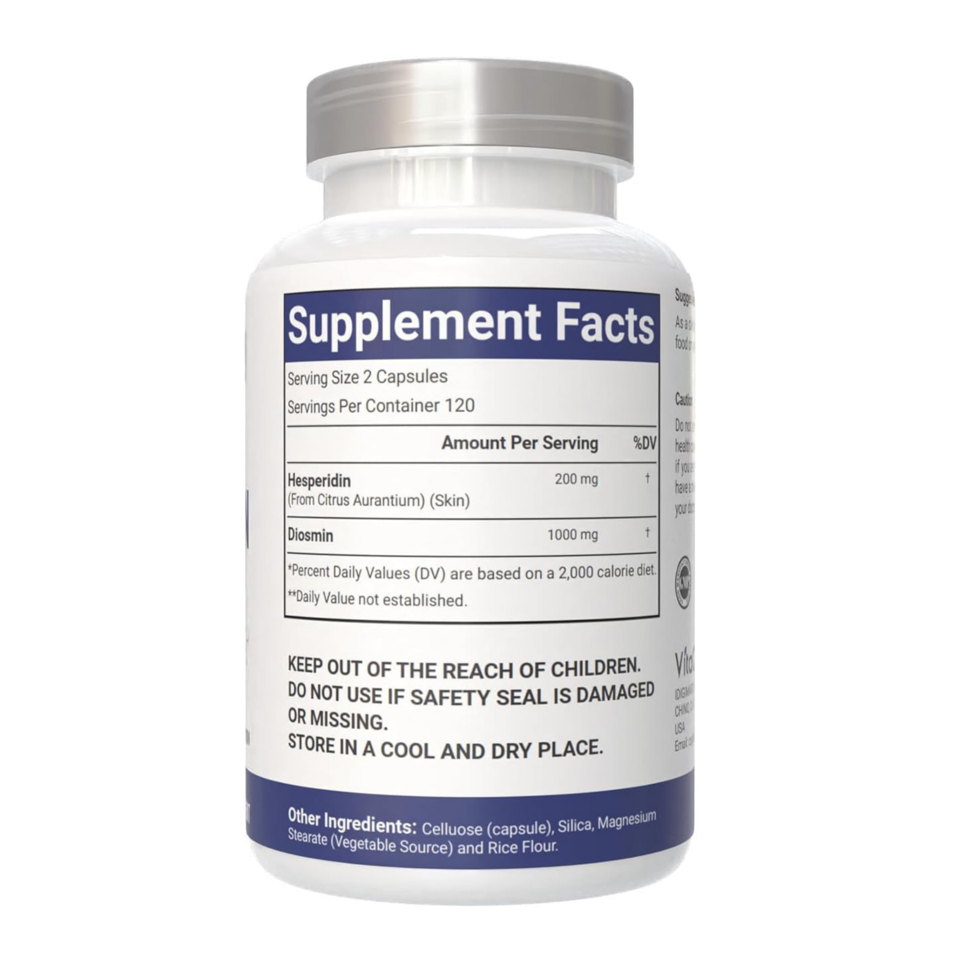 Supplement bottle with 'Supplement Facts' label on a white background