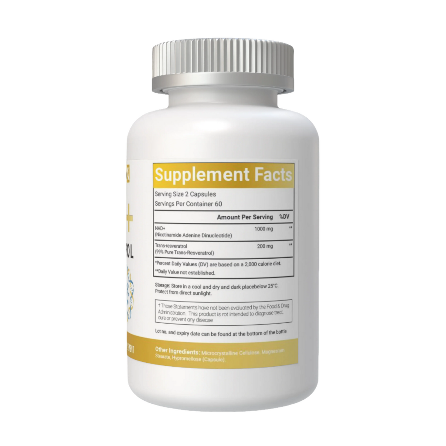 VitaCosmoX nad supplement fact side - 120 capsules