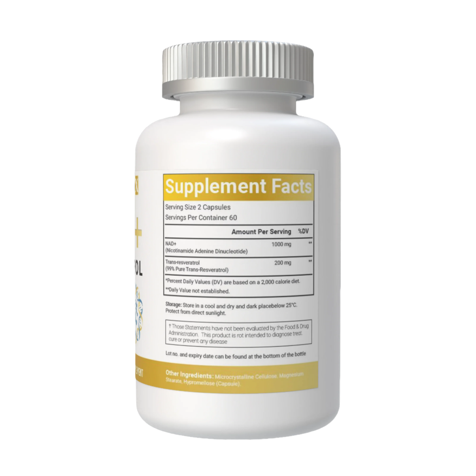 VitaCosmoX nad supplement fact side - 120 capsules