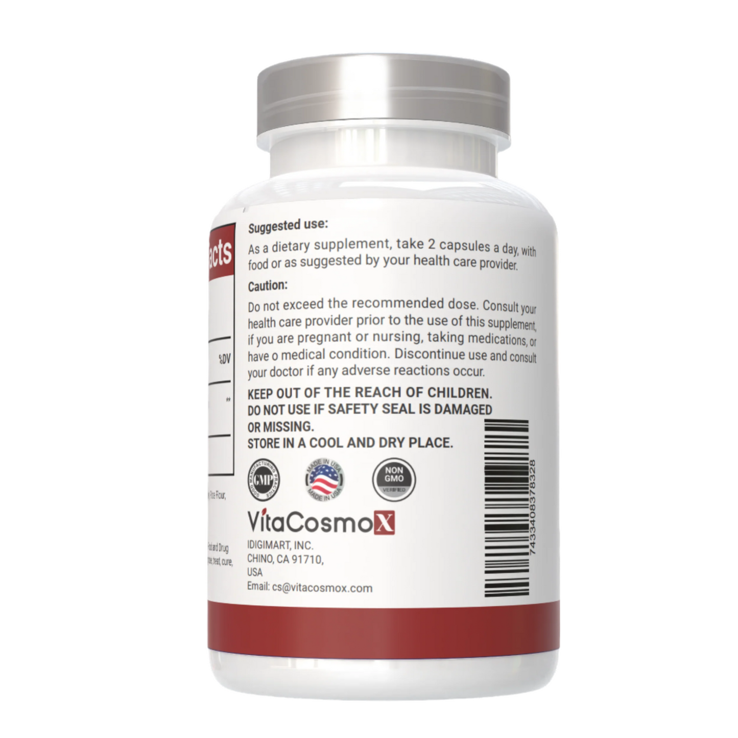  VitaCosmoX berberine 120 caps -  caution side