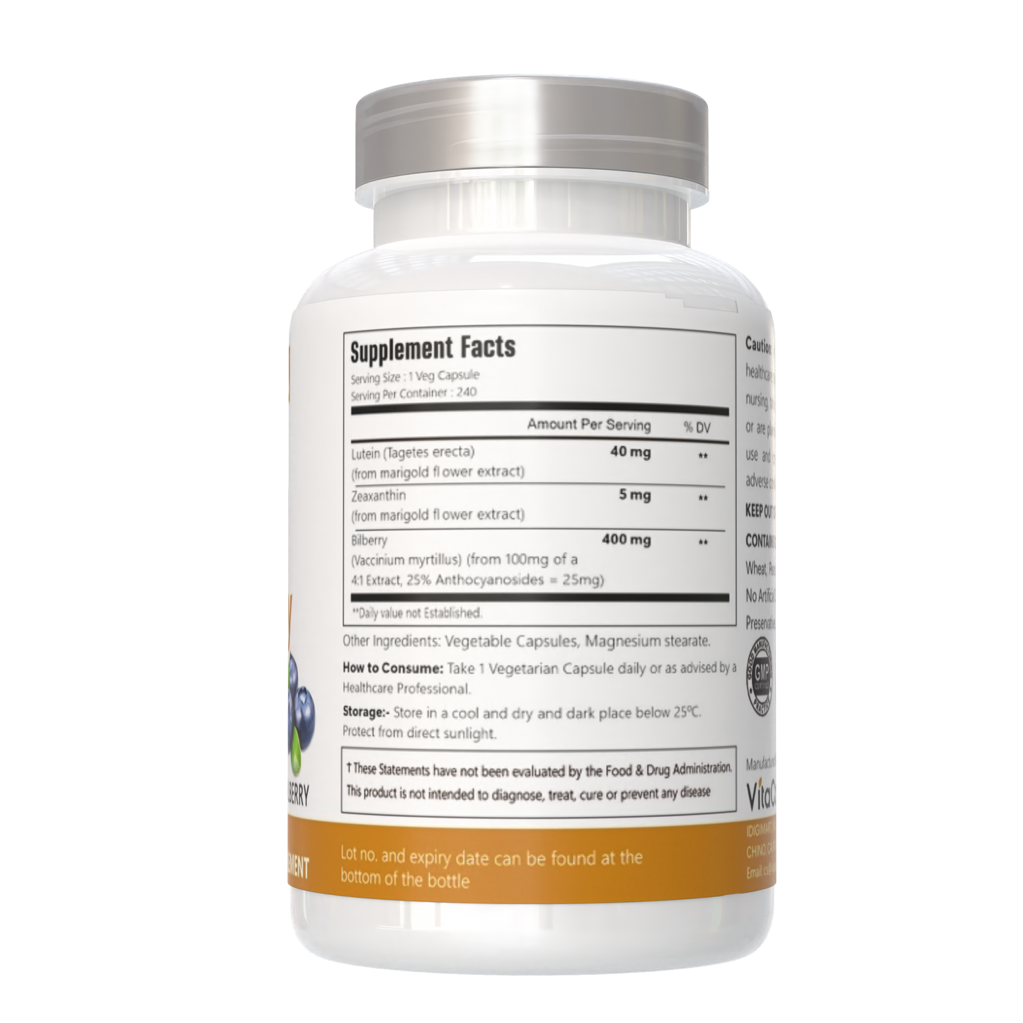 VitaCosmoX Lutein 445 mg – 240 Capsules