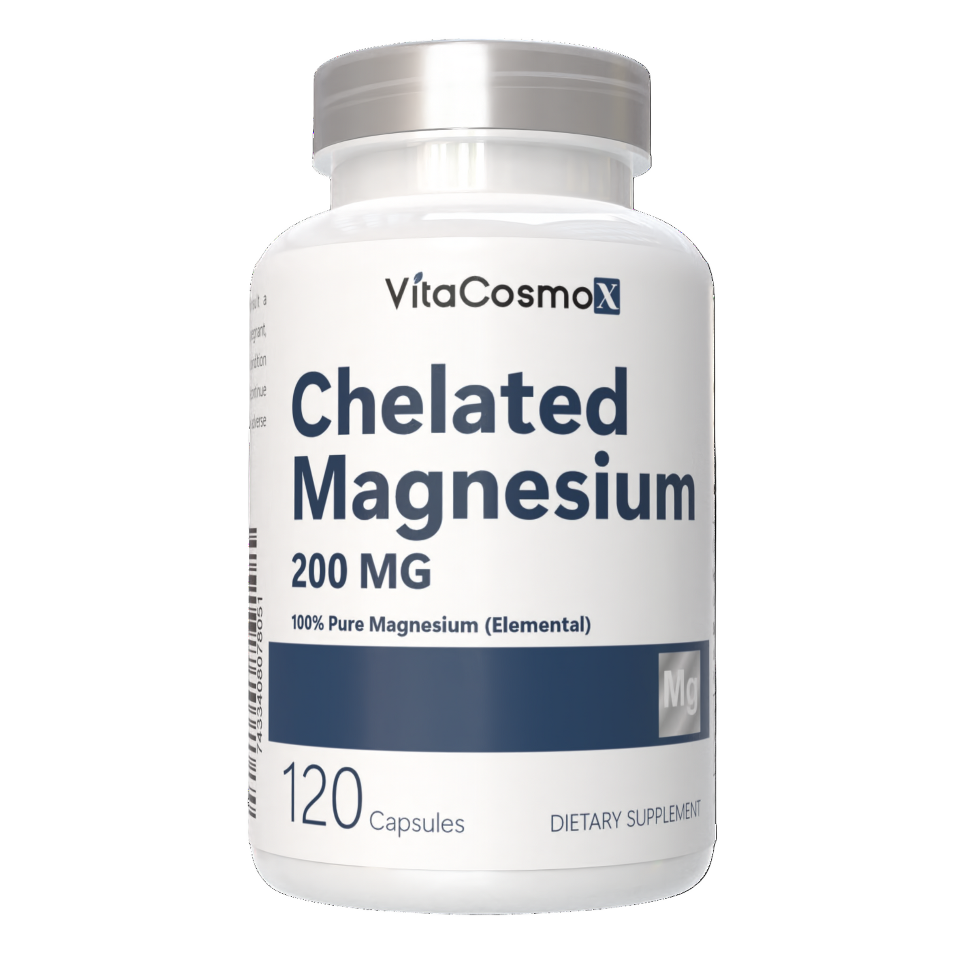 VitaCosmoX magnesium supplement front side - 120 capsules