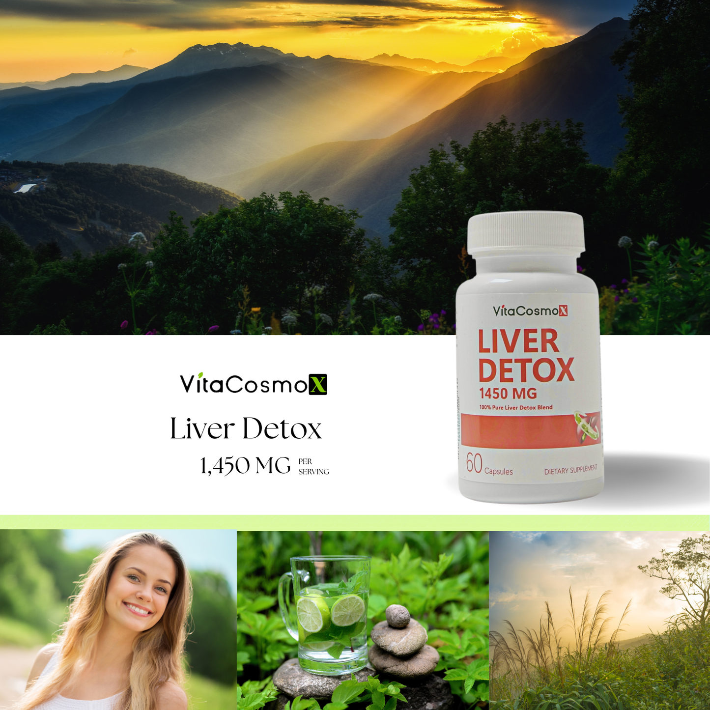 VitaCosmoX Milk Thistle & Dandelion Root Complex| 120 Vegan Capsules