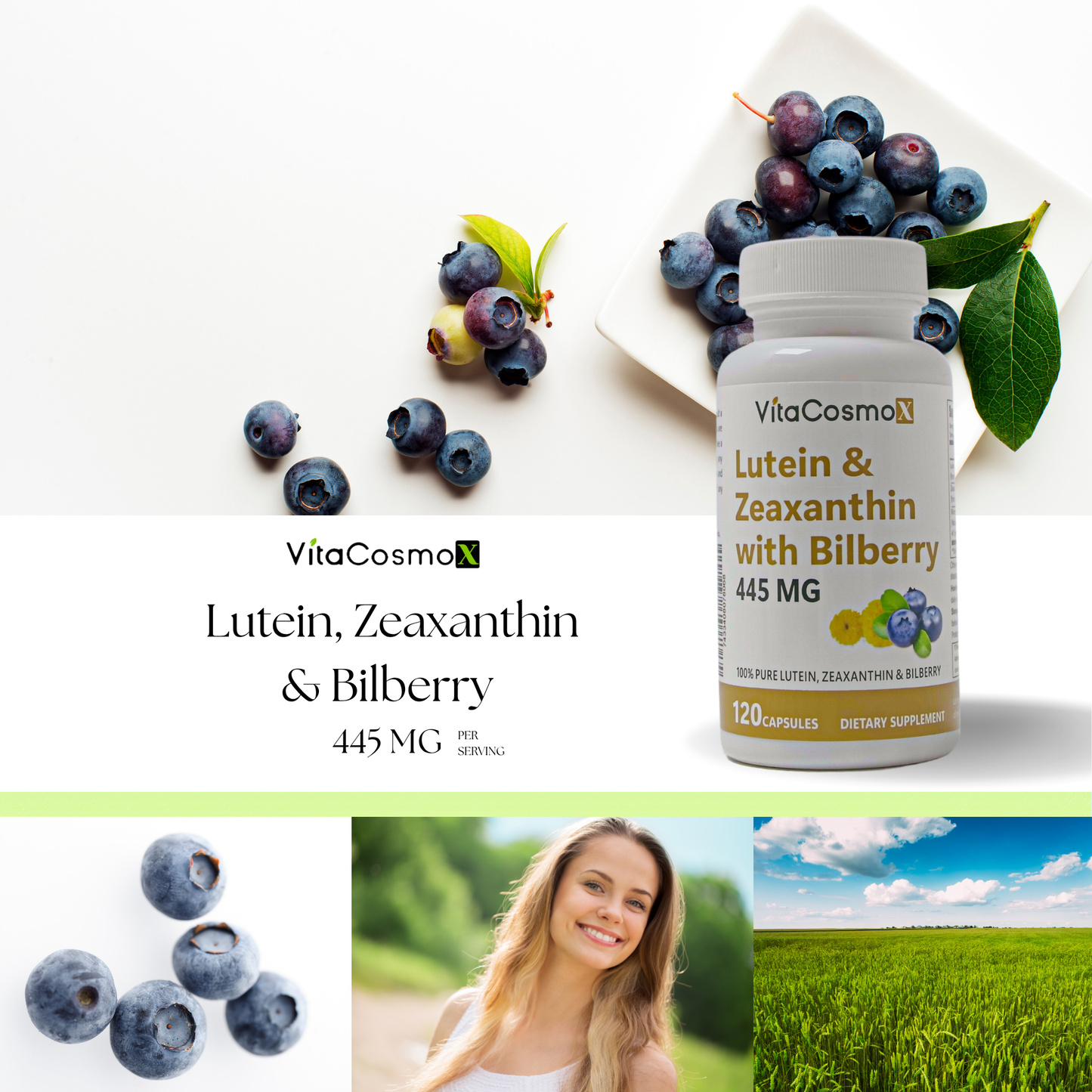VitaCosmoX Lutein – 120 Vegan Capsules