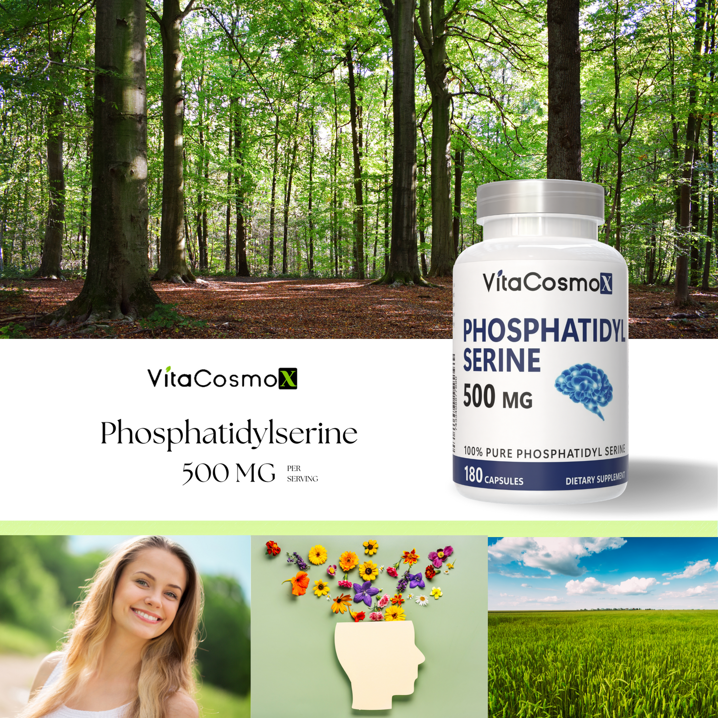 vitacosmox phosphatidylserine 500 mg 180 caps infographic