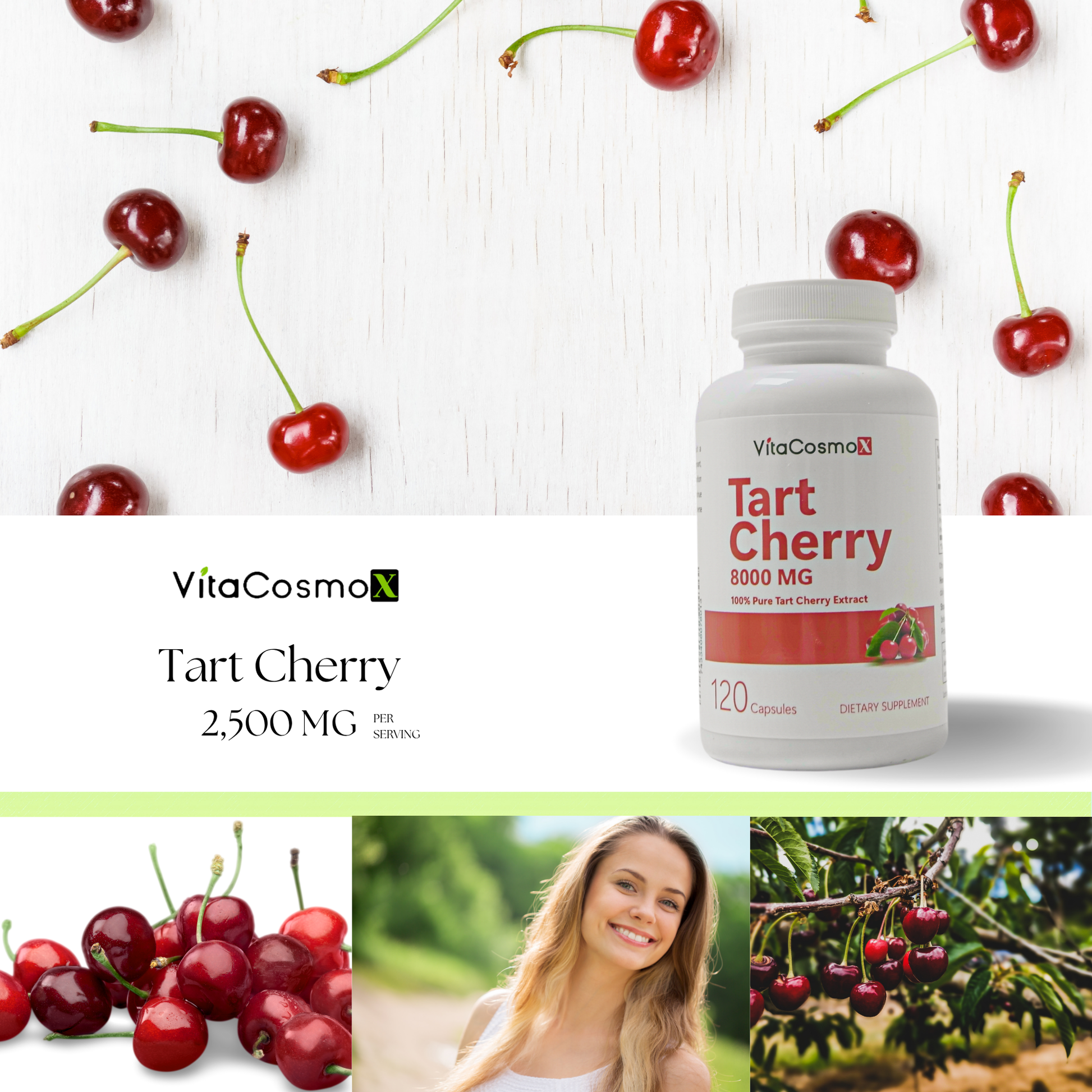 vitacosmox tart cherry 120 caps infographic