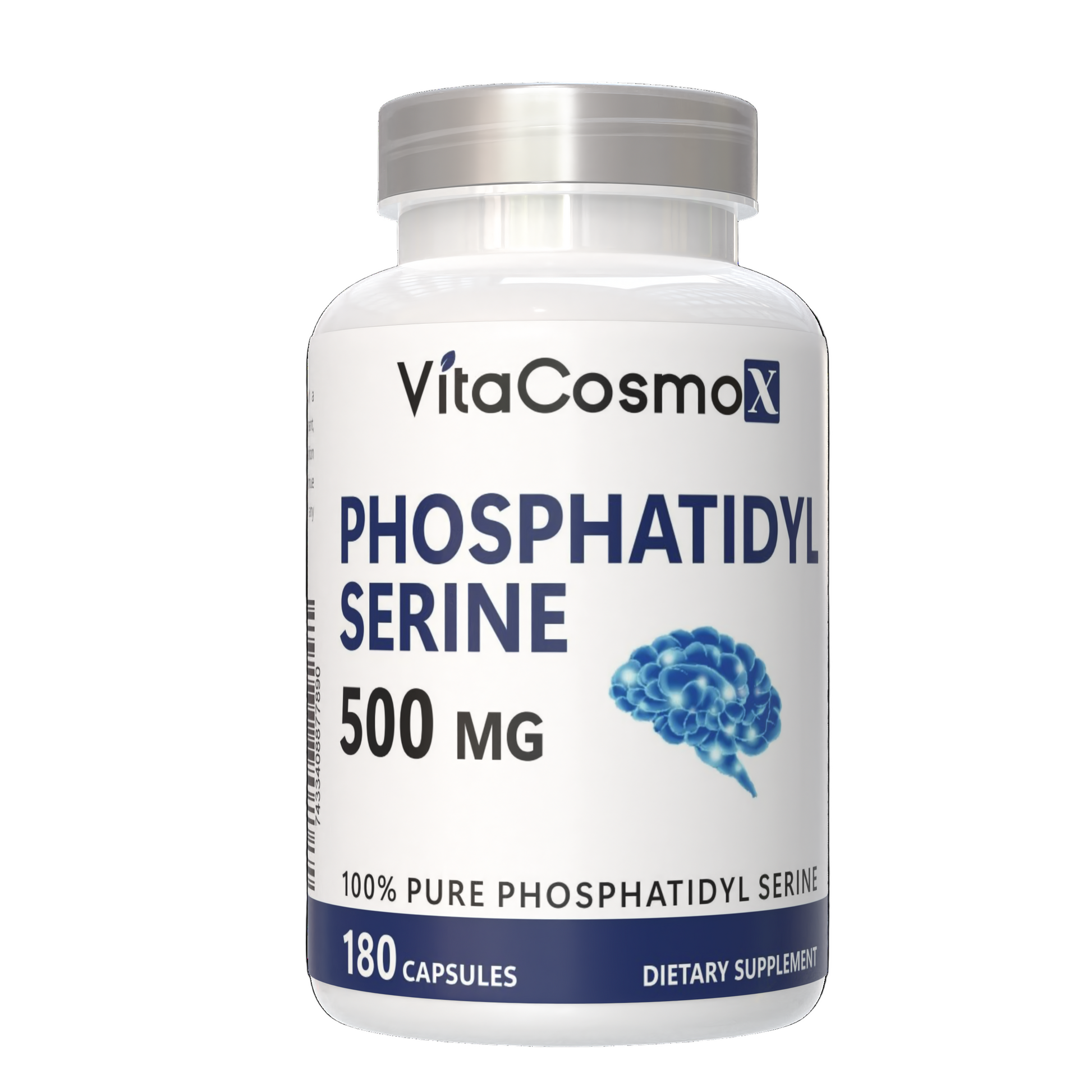 VitaCosmoX Phosphatidylserine supplement front side - 180 capsules 