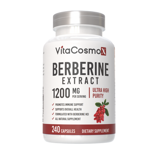  VitaCosmoX berberine supplement front side - 120 capsules
