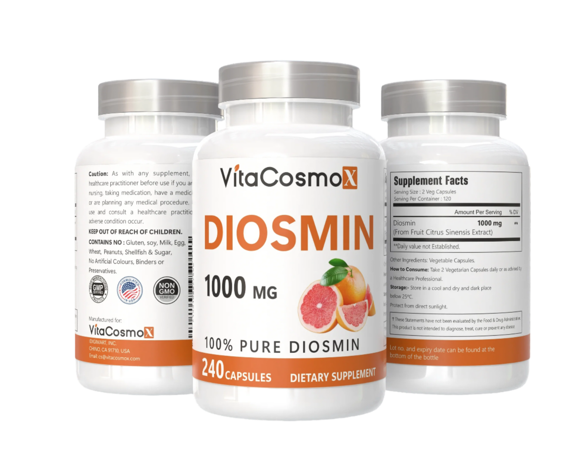 VitaCosmoX diosmin all three sides - 120 capsules