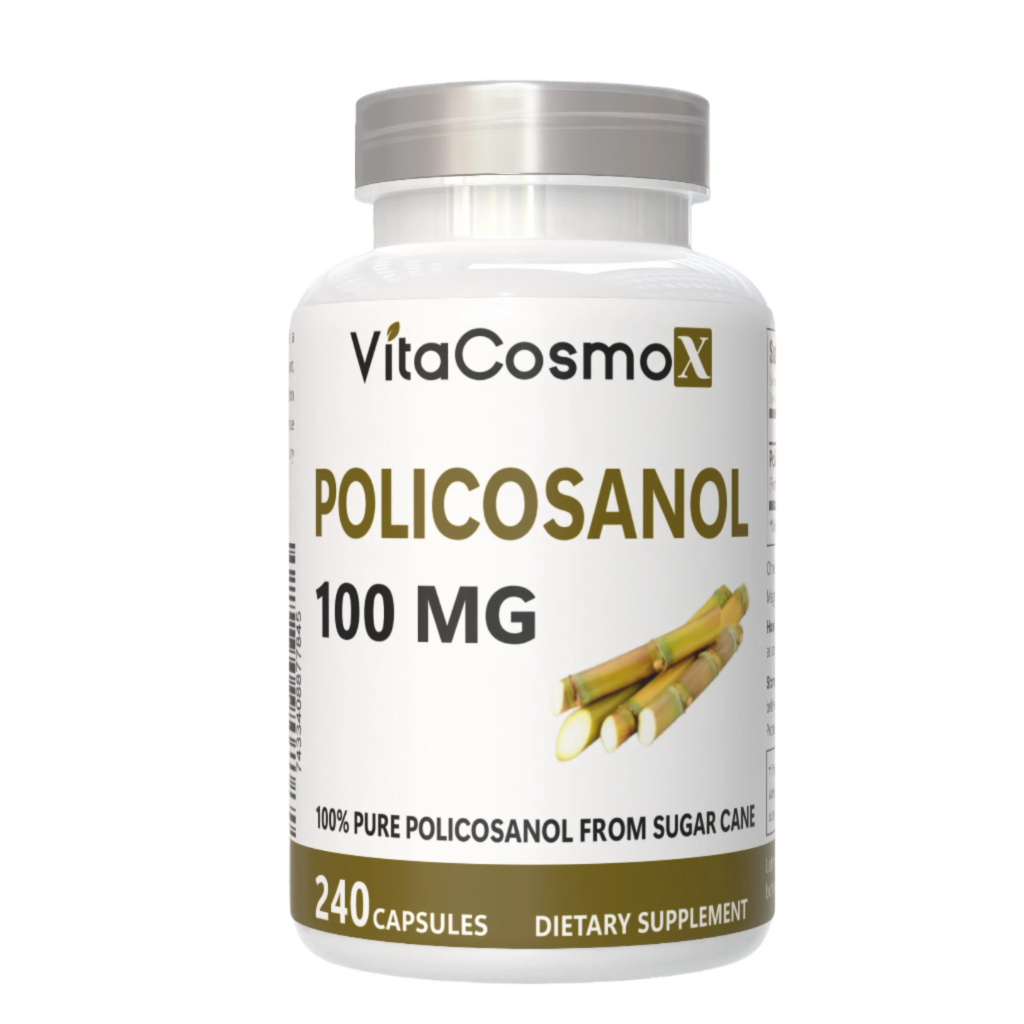 VitaCosmoX policosanol 120 capsules- front side