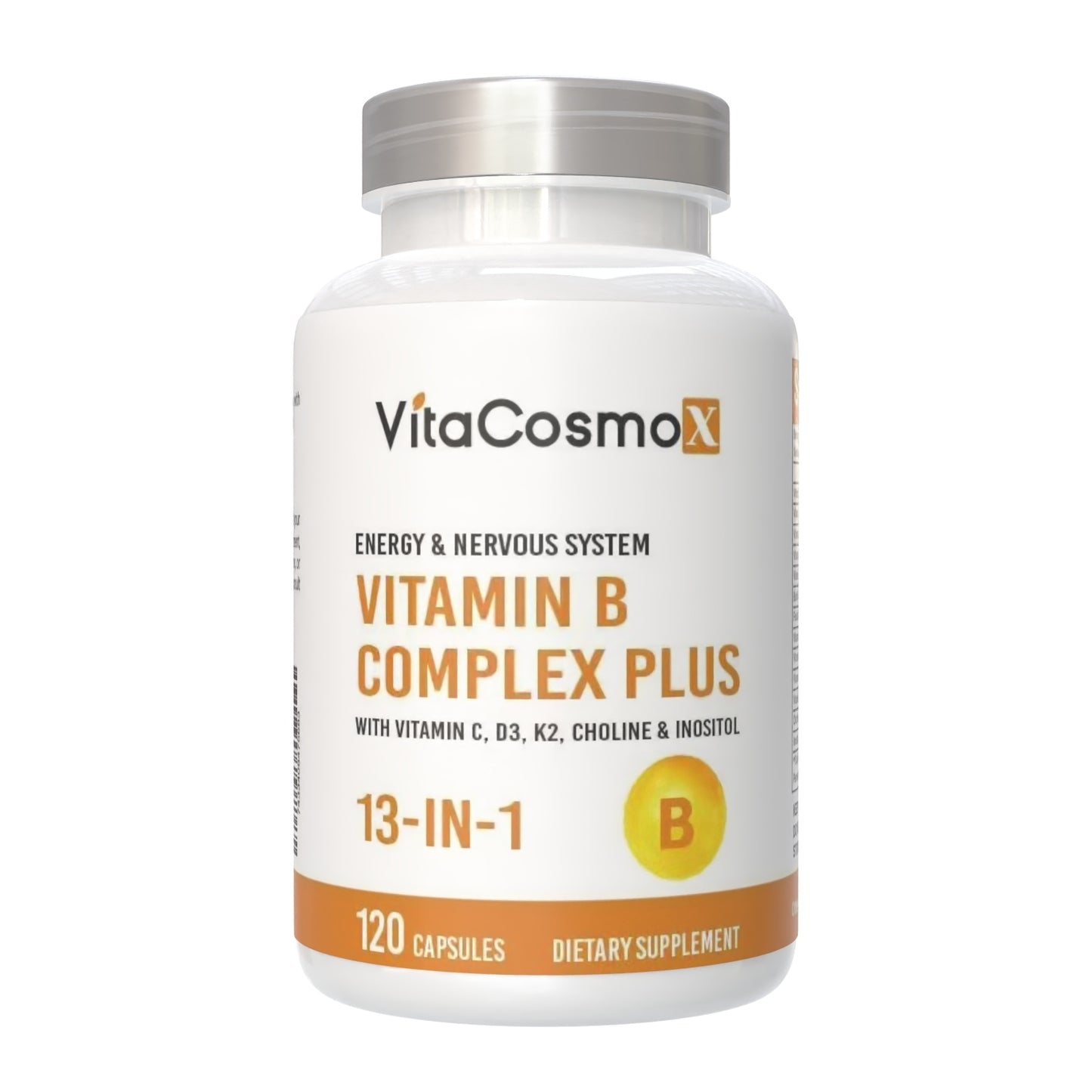 VitaCosmoX Vitamin B Complex Plus 120 Vegan Capsules