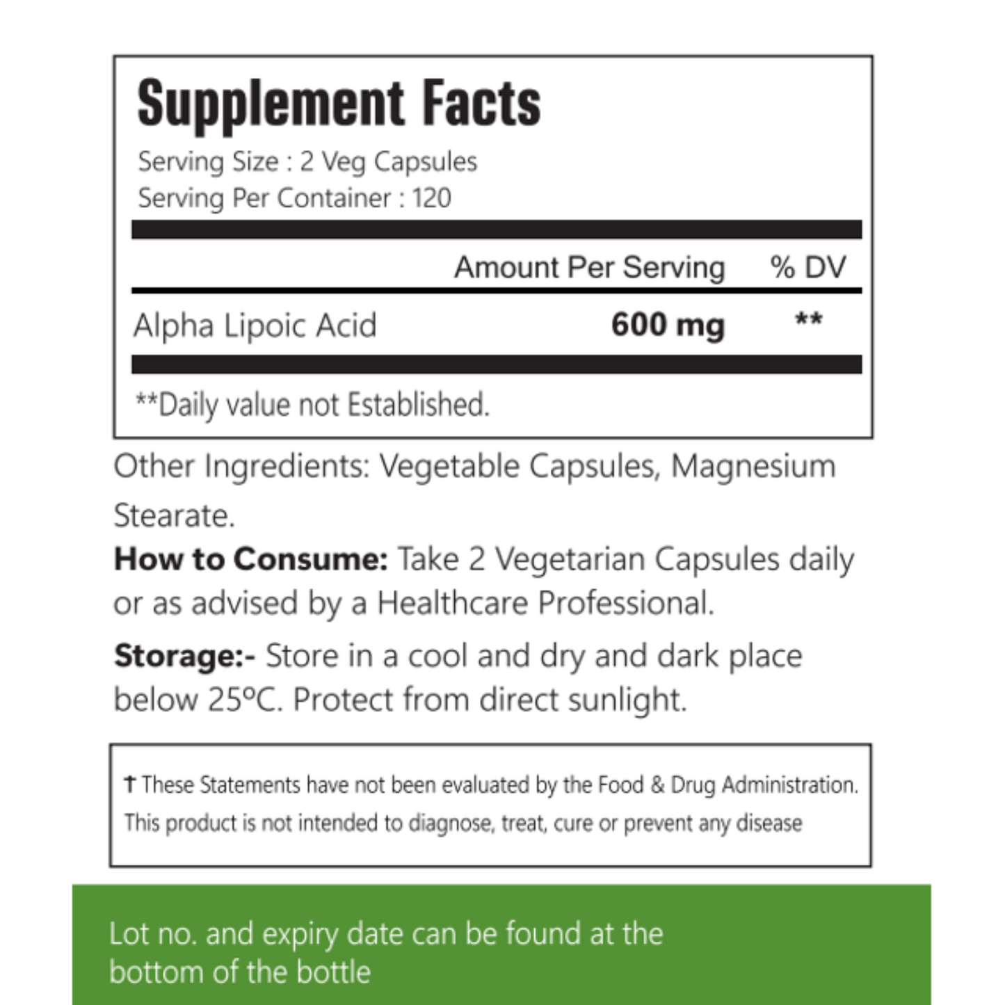 vitacosmox alpha lipoic acid 240 capsules supplement fact zoomed in 