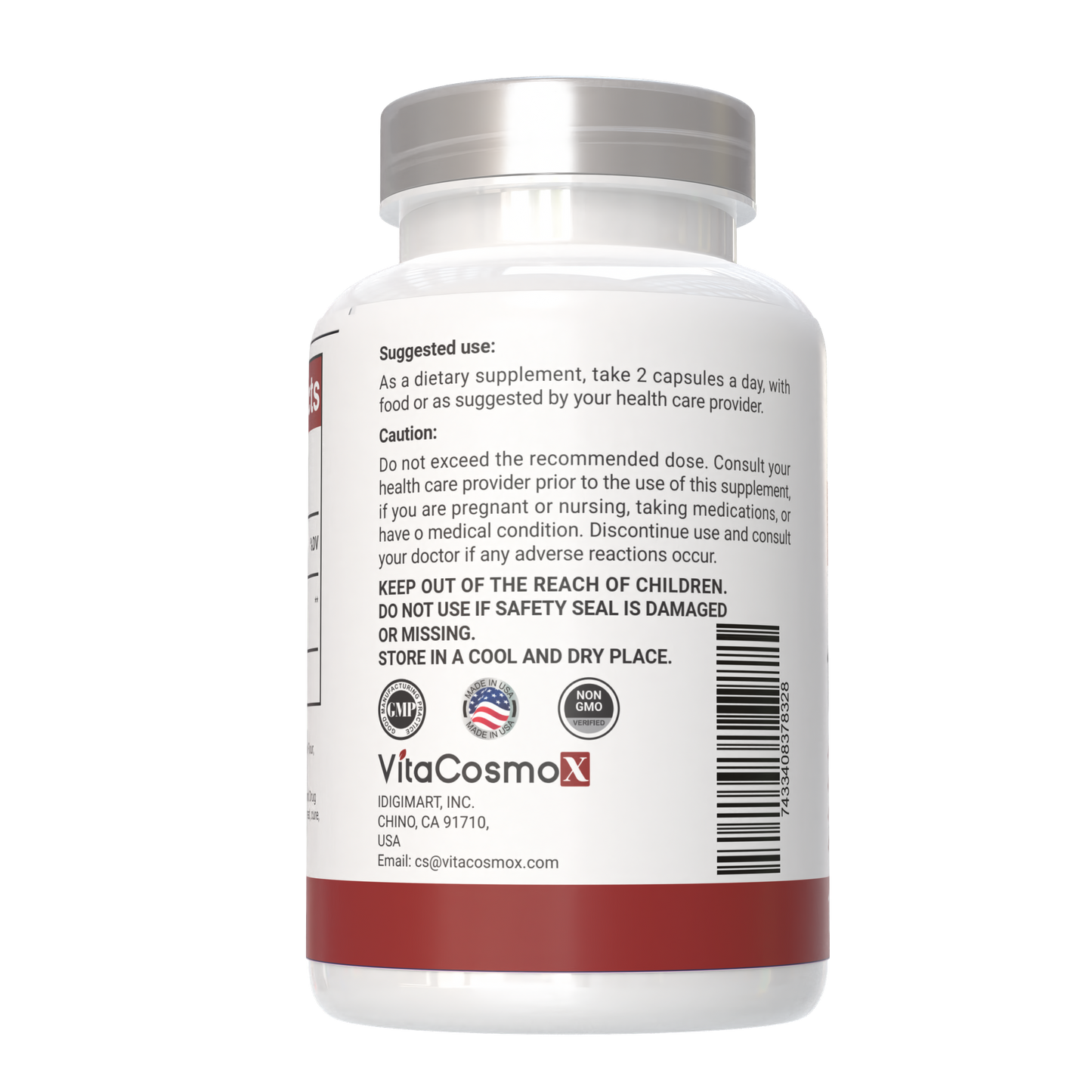 VitaCosmoX Berberine HCL 1,200 mg – 120 Vegan Capsules