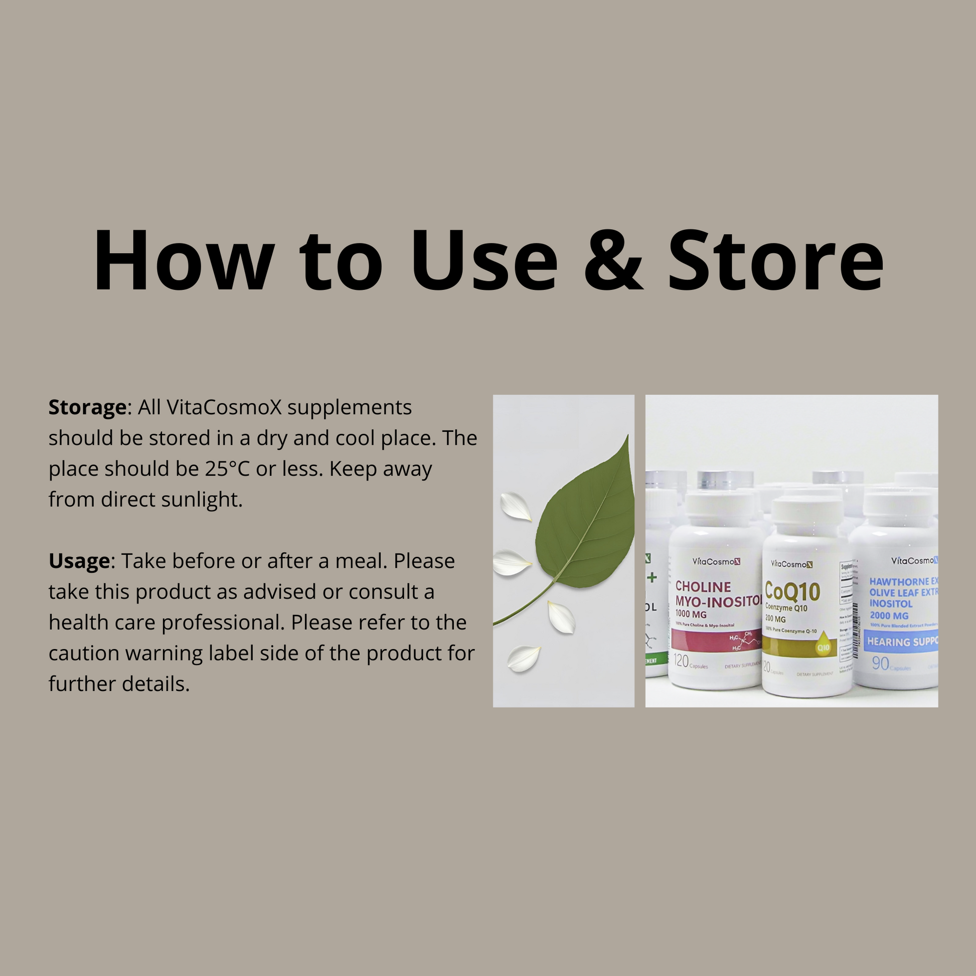 vitacosmox how to use and store