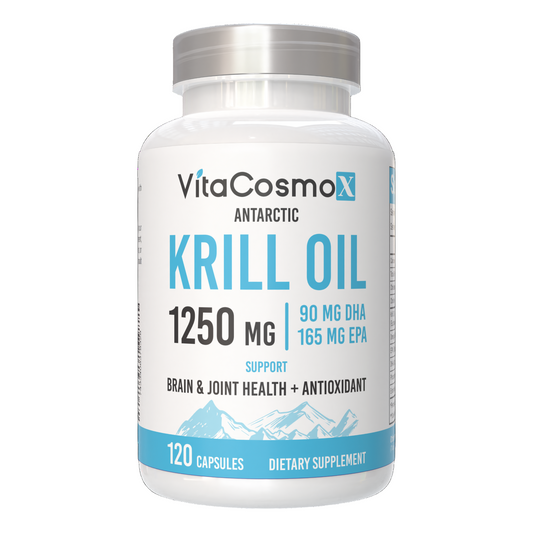 VitaCosmoX krill oil 120 caps supplement front side - 120 capsules
