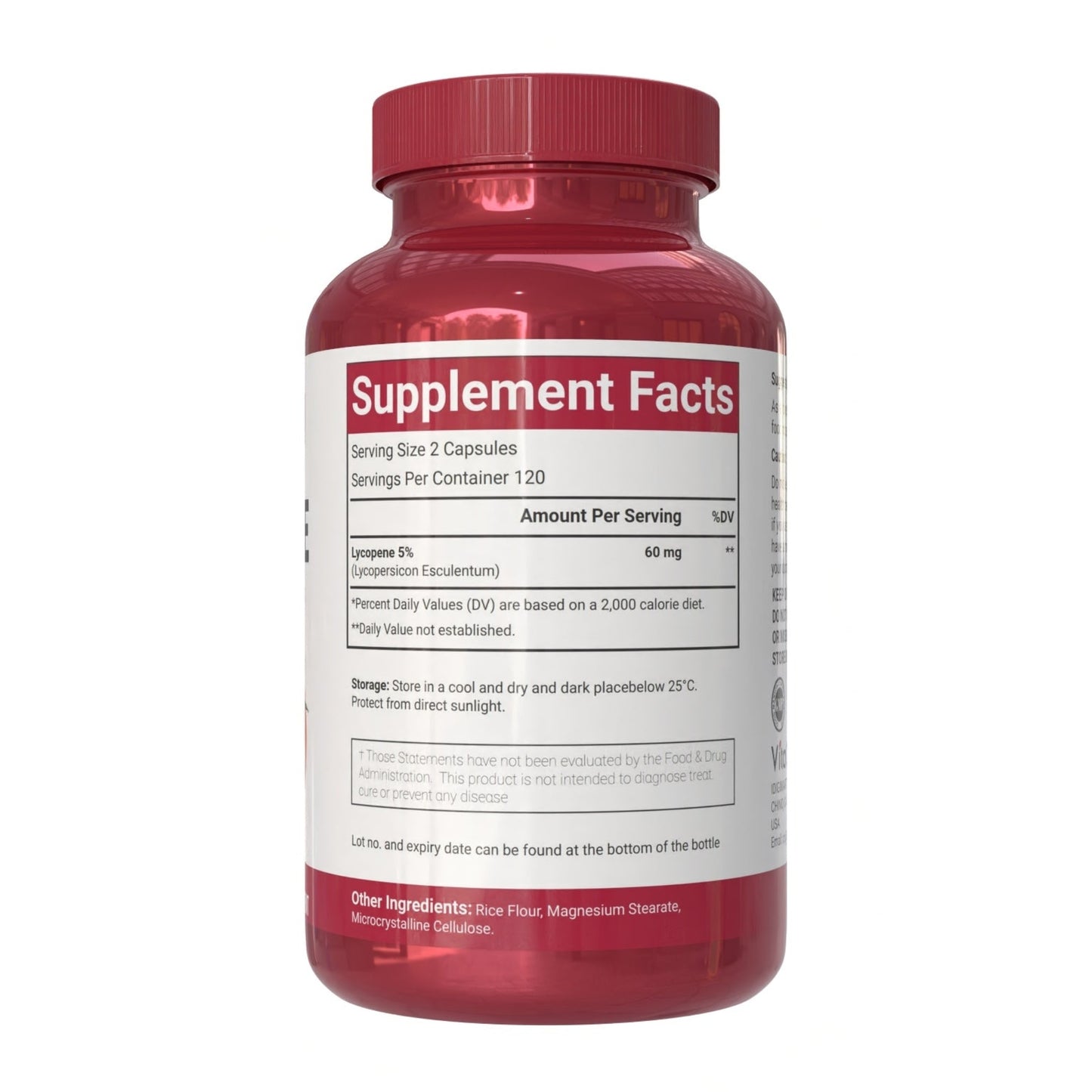 VitaCosmoX Lycopene 240 supplement bottle with label on a white background