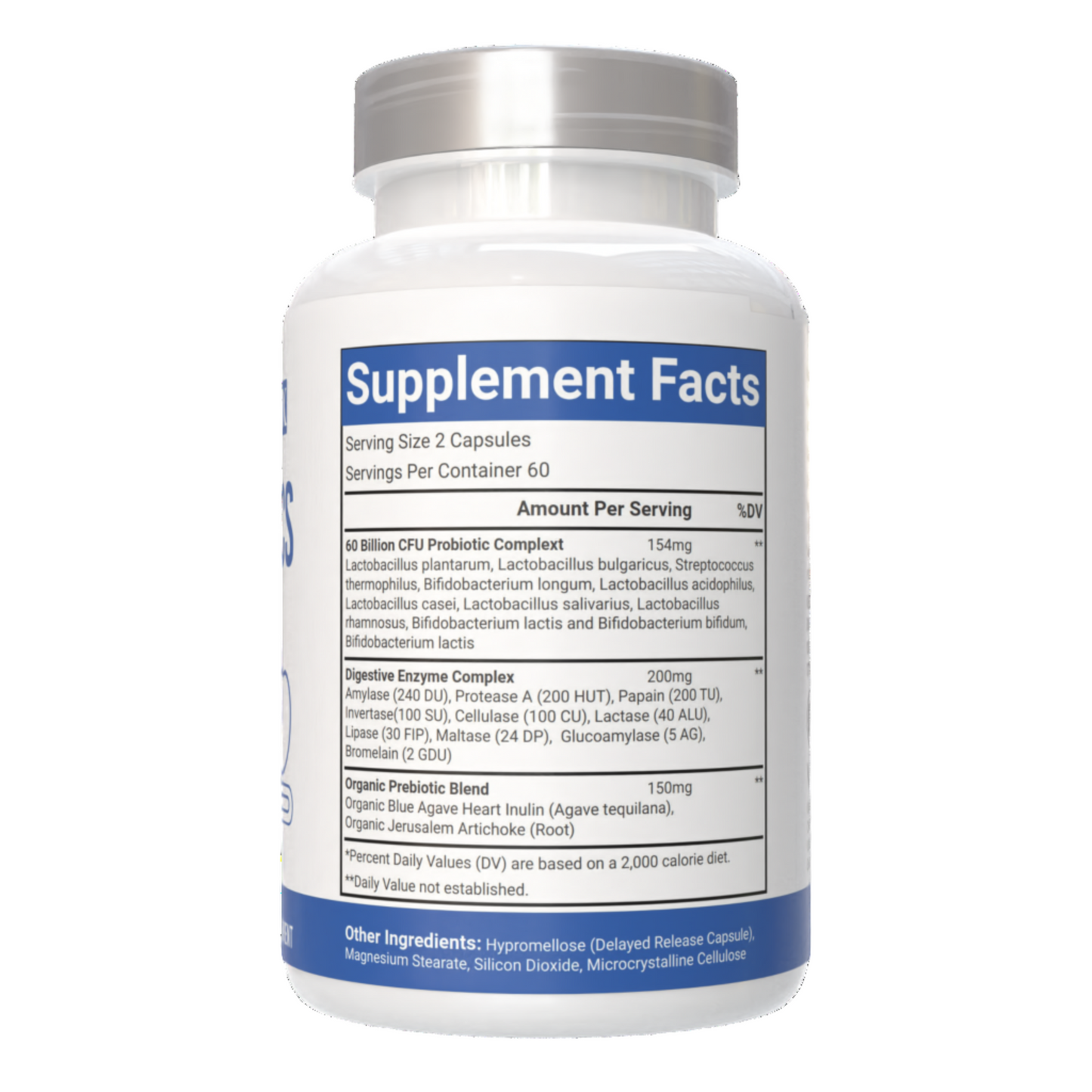 VitaCosmoX probiotics supplement fact side - 120 capsules