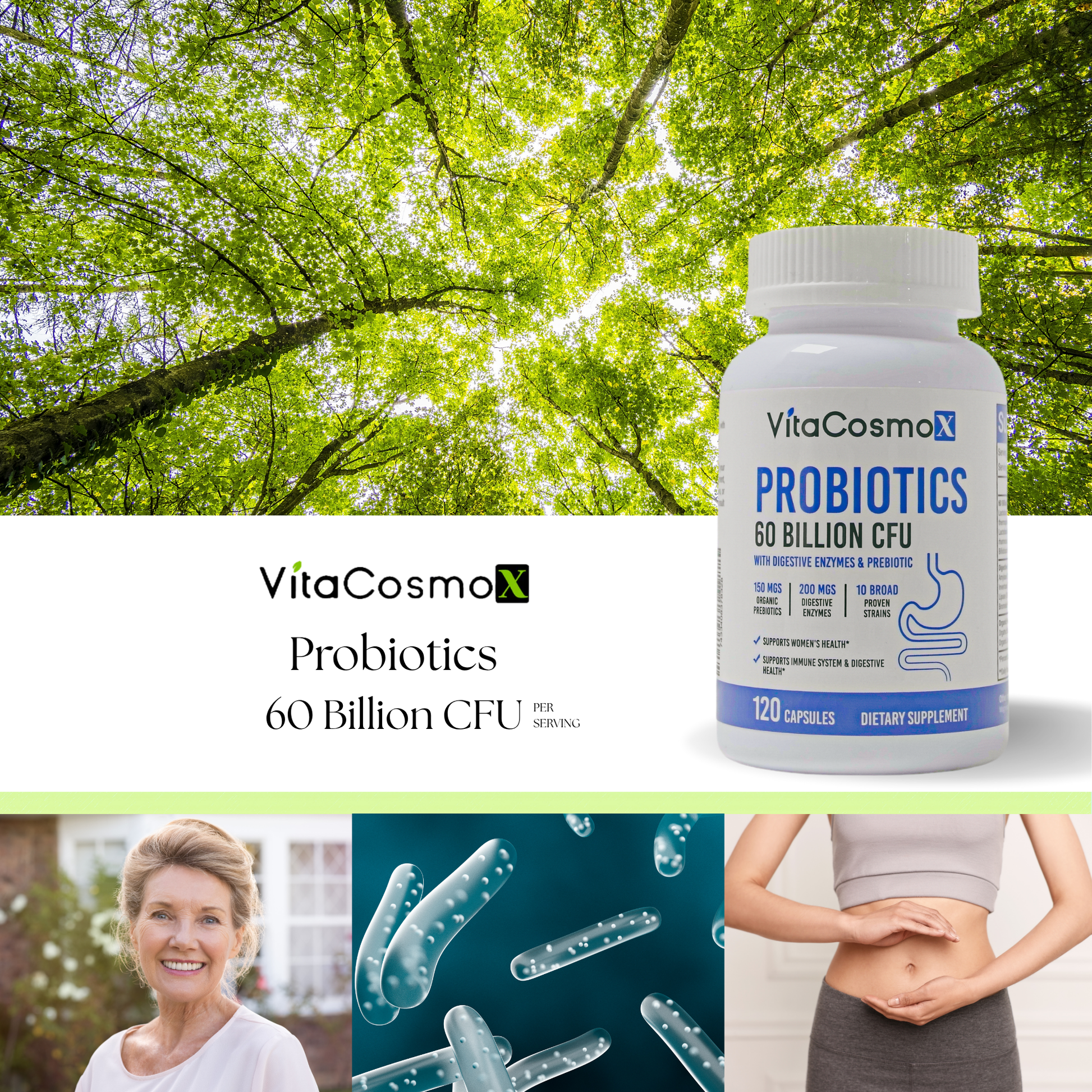 vitacosmox  probiotic 120 caps infographic