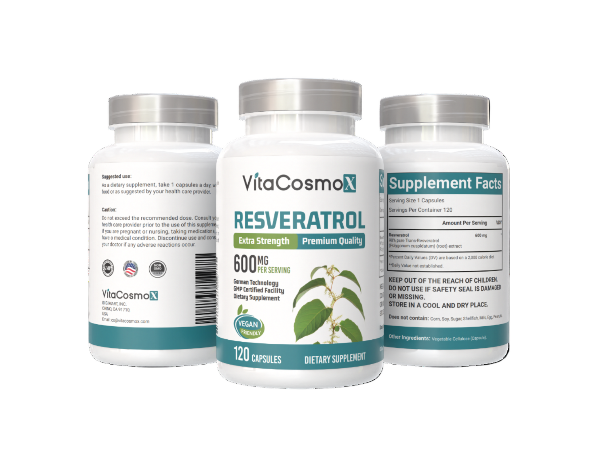 vitacosmox resveratrol 120 capsules all three sides