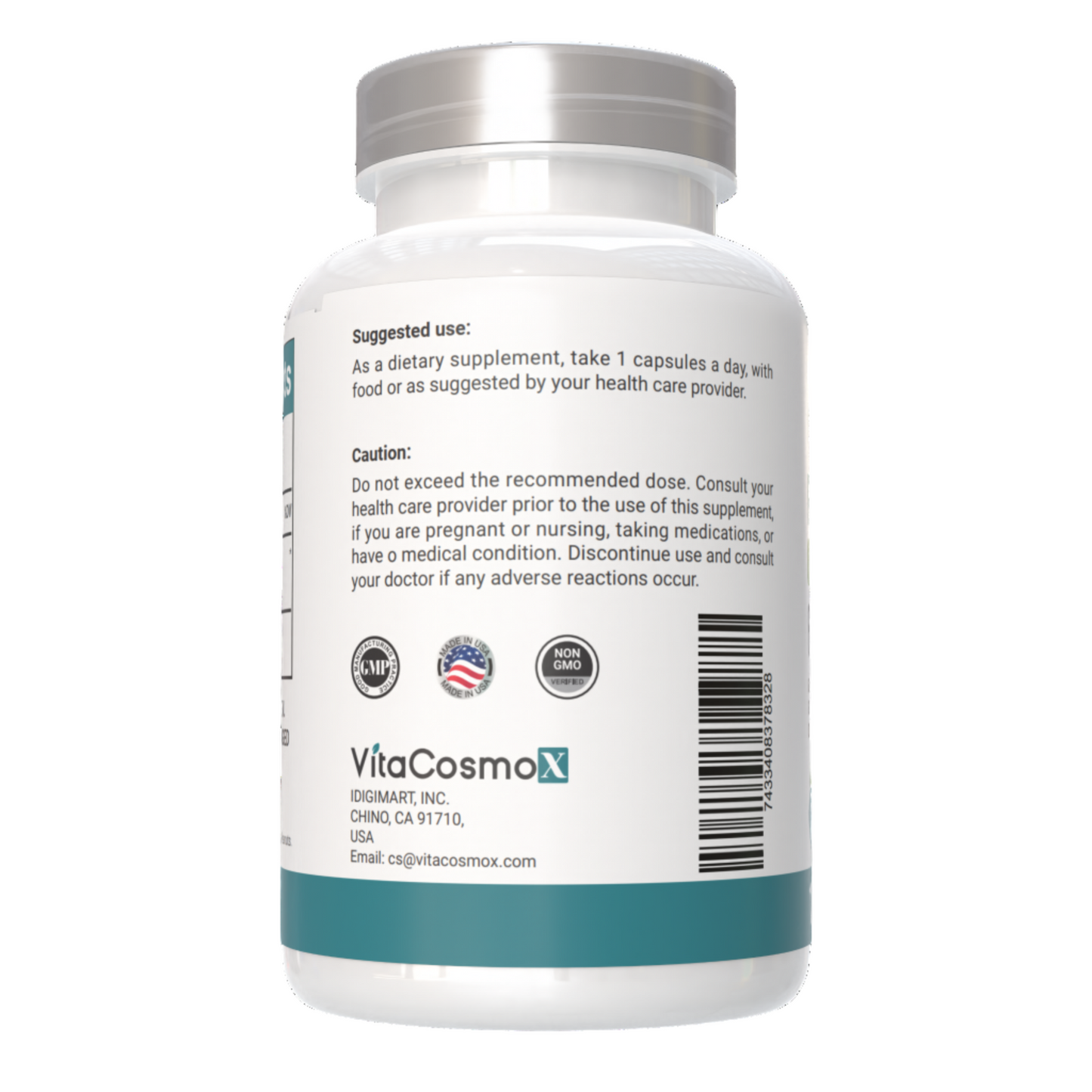 vitacosmox resveratrol 120 capsules caution label side