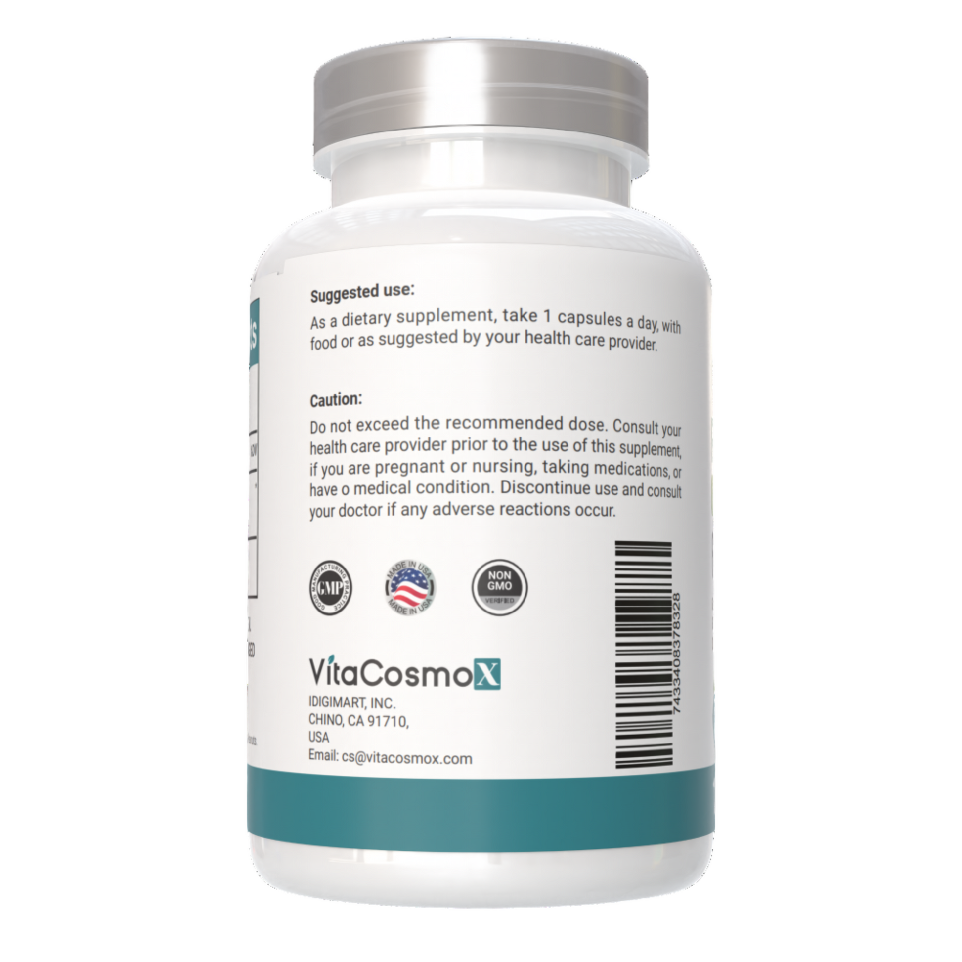 vitacosmox resveratrol 120 capsules caution label side