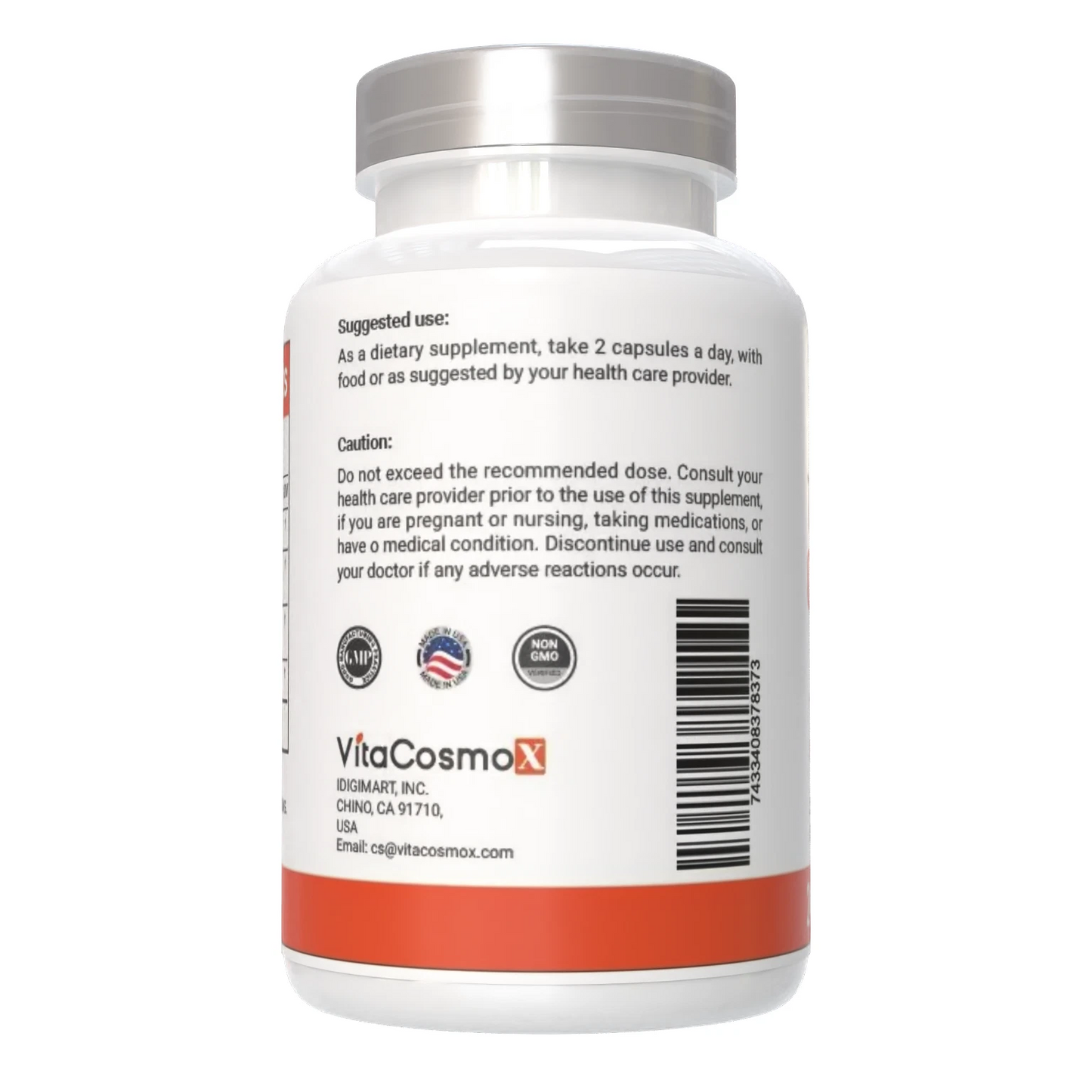 VitaCosmoX Turmeric Curcumin with Bioperine 1,200 mg - 240 Veggie Capsules